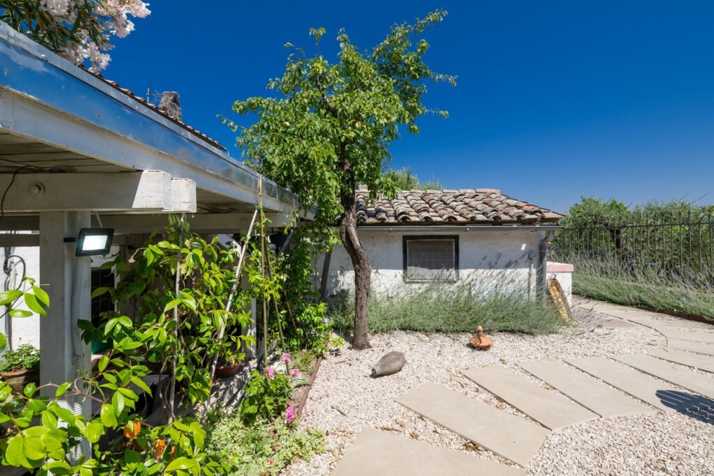 Garden hut among the olive trees, Two Sisters Villa
